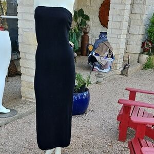 FREE PEOPLE FP BEACH BLACK RIO STRAPLESS SWEATER MAXI DRESS Sz Small